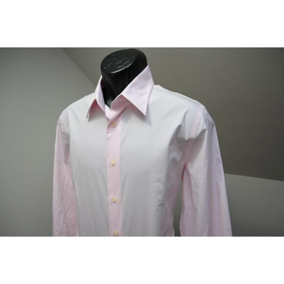 Express Dress Shirt Modern Fit Pink Stretch Long Sleeve Button Up Mens Sz Medium - Picture 1 of 11